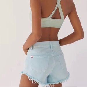 BDG High Rise Cheeky Light Wash denim shorts